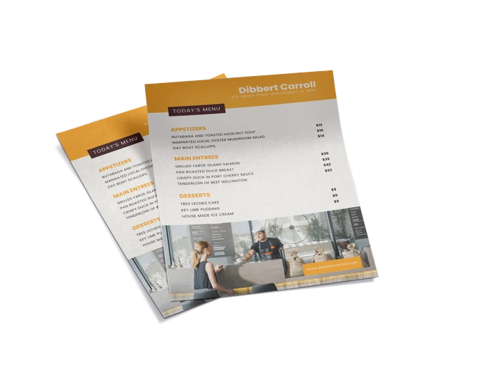 modèles de menus de cafés