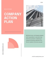Pastel Red Outline Simple Company Action Plan - Página 1