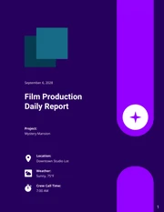 Purple Simple Minimalist Production Report - Página 1