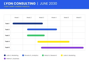 business  Template: Diagramme de Gantt d'un projet de consultant