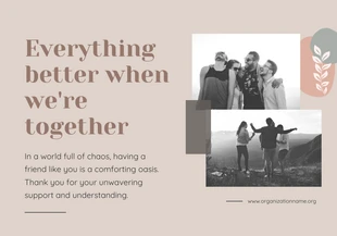 Free  Template: Carta di amicizia marrone beige
