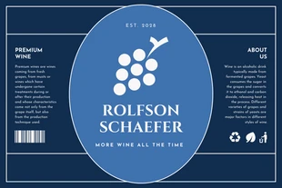 Free  Template: Etiqueta de vino minimalista azul