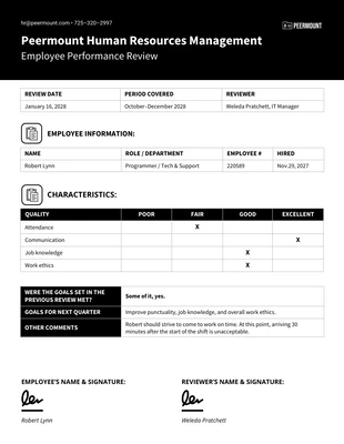 premium  Template: Plantilla básica de evaluación del rendimiento
