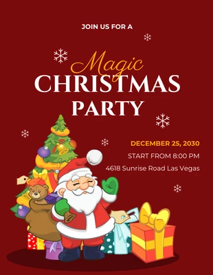 Free  Template: Red Magic Weihnachtsfeier Flyer