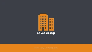 Free  Template: Carte De Visite D'entreprise Minimaliste Gris Foncé Et Orange