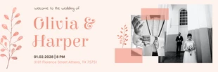 Free  Template: Bannière de mariage minimaliste rose pastel