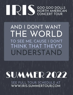 premium  Template: Concert Song Lyrics Affiche de l'événement
