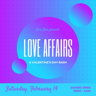 premium  Template: Gradient Valentinstag Party Instagram Banner