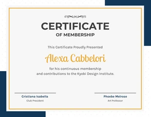 Free  Template: Certificados de membresía de clase minimalista en blanco y gris claro