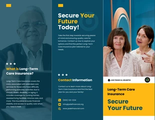 Free  Template: Folheto de seguro de cuidados de longo prazo