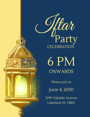 Free  Template: Lámpara Invitación a la cena Iftar