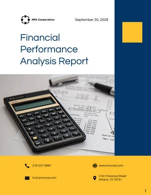business  Template: Rapport de données bleu et jaune