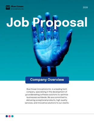 premium  Template: Proposta de trabalho moderna elétrica azul ciano