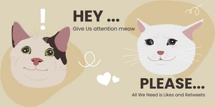 Free  Template: Banner de Twitter de ilustração de animais em marrom claro