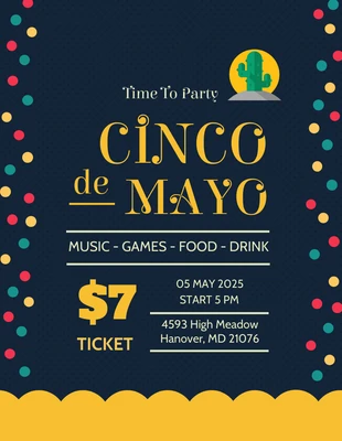 Free  Template: Modèle Marine Cinco De Mayo Time to Party