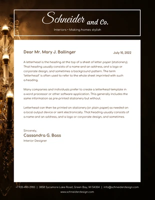 premium  Template: Carta intestata per designer di interni