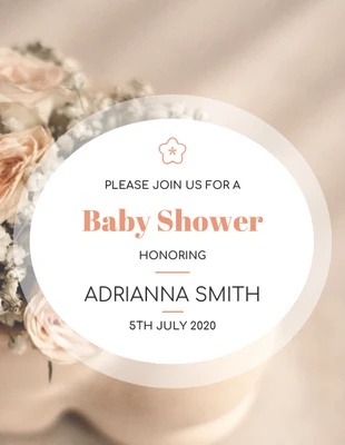 Free  Template: Invitation à la fête de bébé : Roses élégantes