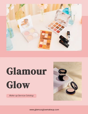Free  Template: Catalogue de services de maquillage rose