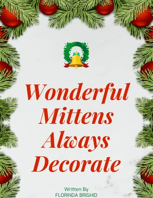 Free  Template: Couverture De Livre De Noël Ludique Gris Clair Et Rouge