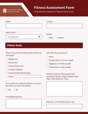 premium accessible and interactive Template: Formularios de salud simples en color rojo.
