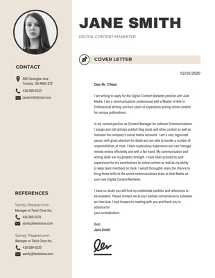 premium  Template: Carta de presentación en color moderno