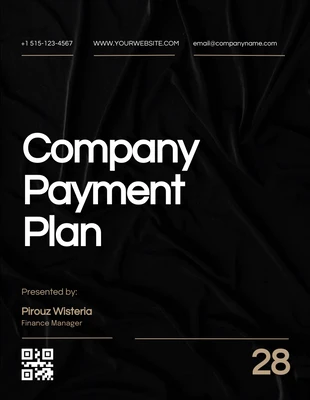 Free  Template: Plano de pagamento preto simples e elegante