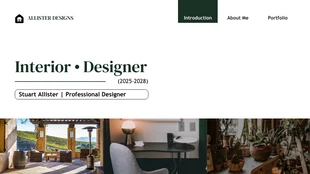business  Template: Présentation du portfolio de l'architecte d'intérieur blanc et vert