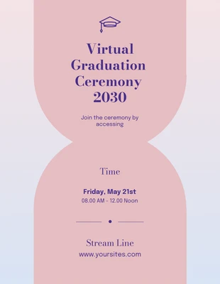 Free  Template: Graduation virtuelle en dégradé rose et violet