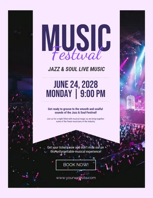 Free  Template: Modèle d'affiche du festival de musique Purple