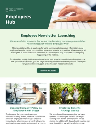 Free  Template: Plantilla de boletín informativo para empleados