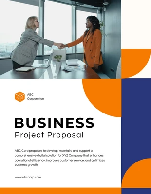 premium  Template: Propuesta profesional de negocios azul y naranja