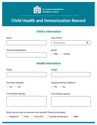 business accessible and interactive Template: Formularios de Salud Modernos en Teal y Blanco