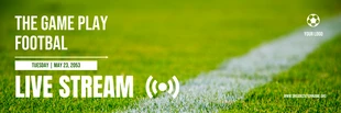 Free  Template: Verde y blanco Simple Elegante Negrita Transmisión en vivo de fútbol Banner