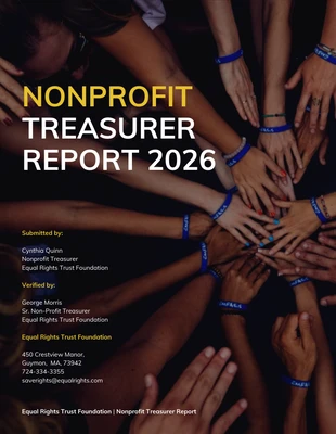 premium  Template: Rapport du trésorier de l'association Equal Rights Nonprofit