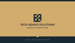 Free  Template: Biglietto da visita con soluzione tecnologica moderna nero e marrone chiaro