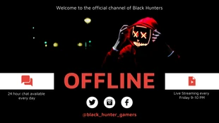 premium  Template: Banner de Twitch sin conexión de color rojo oscuro