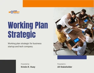 Free  Template: Arancione Blu Moden Piano di lavoro strategico
