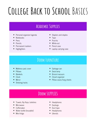premium  Template: Liste de courses scolaire simple