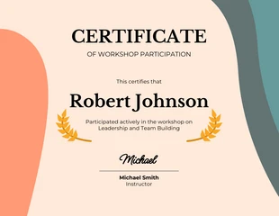 premium  Template: Certificat d'atelier abstrait crème