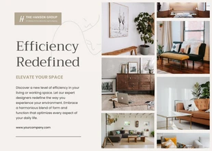 Free  Template: Cartolina postale diretta Cream Interior Design