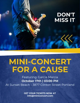 Free  Template: Flyer de mini-concert moderne bleu