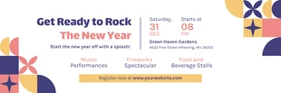 Free  Template: Geometrisches Muster Neujahr Musik Festival Banner