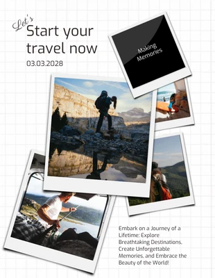 business  Template: Weiße moderne Polaroid-Foto-Urlaubscollagen
