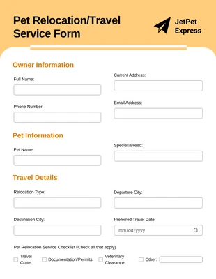 business interactive Template: Forma Di Animale Domestico Semplice Arancione E Bianco