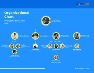 Free  Template: Organigramma blu con trattino