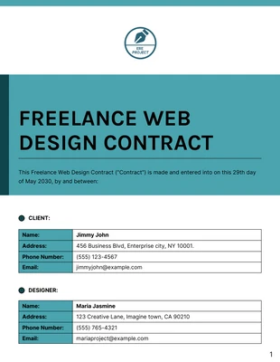 Free  Template: Modelo de contrato de web design freelance