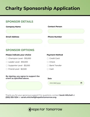 Free interactive Template: نموذج رعاية بسيط باللونين الأخضر والأسود المتدرج