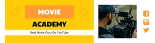 Free  Template: Banner bianco e giallo semplice dell'Accademia del Cinema Youtube