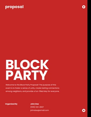 Free  Template: Block Party Proposal Template