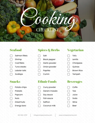 Free interactive Template: Liste de contrôle de la cuisine minimaliste blanche
